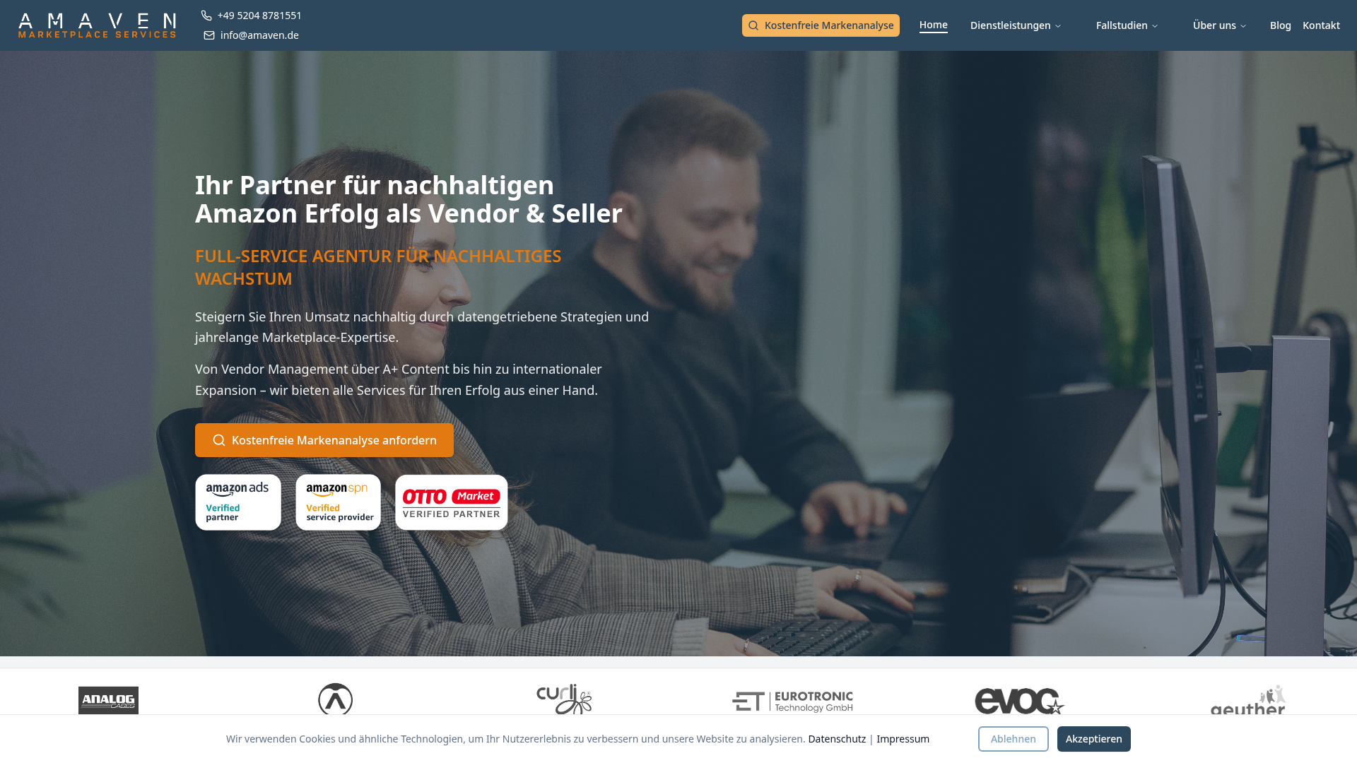 A visual selected by AMAVEN GmbH for its website