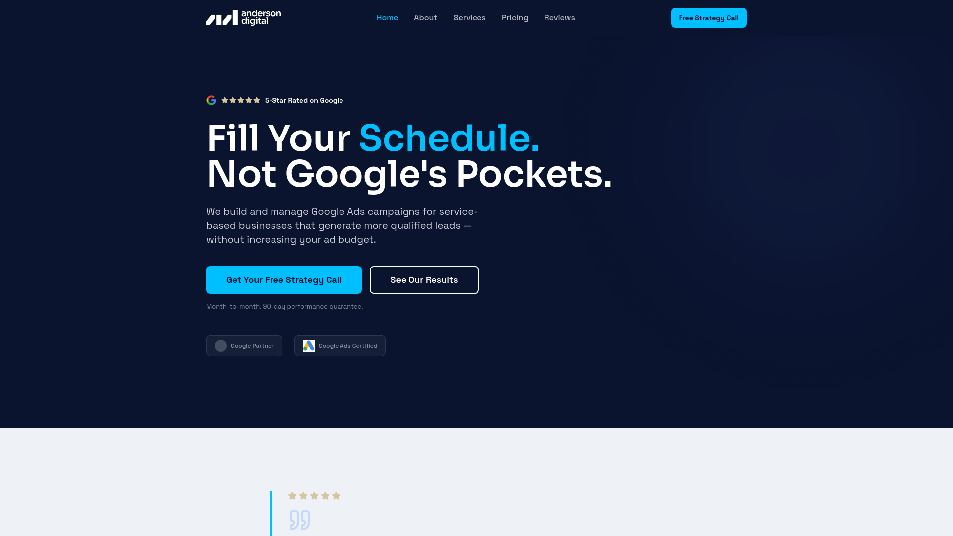 A visual selected by Anderson Digital for its website