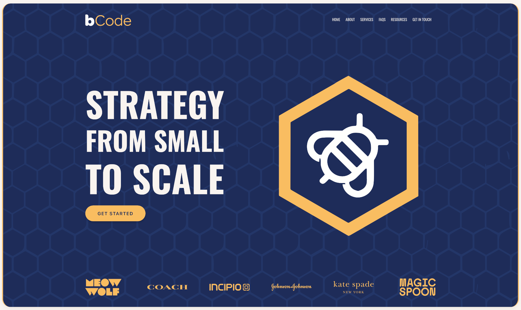 A visual selected by bCode for its website