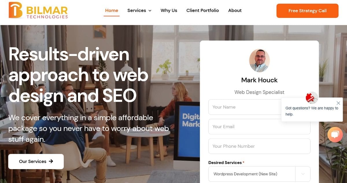 A visual selected by Bilmar Technologies for its website