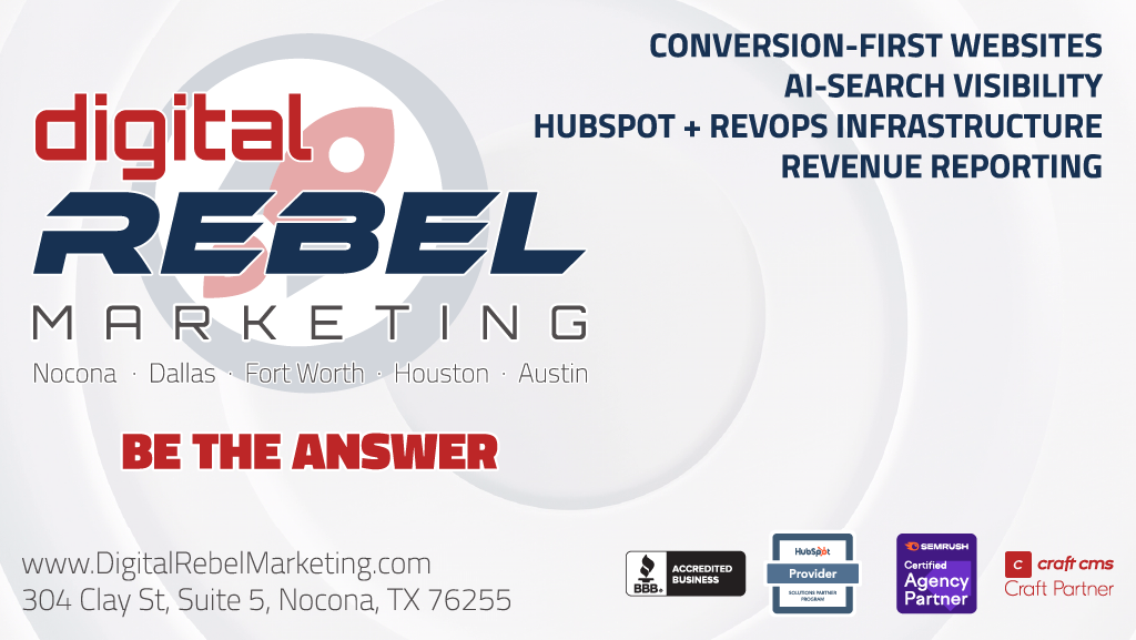 A visual selected by Digital Rebel Marketing for its website