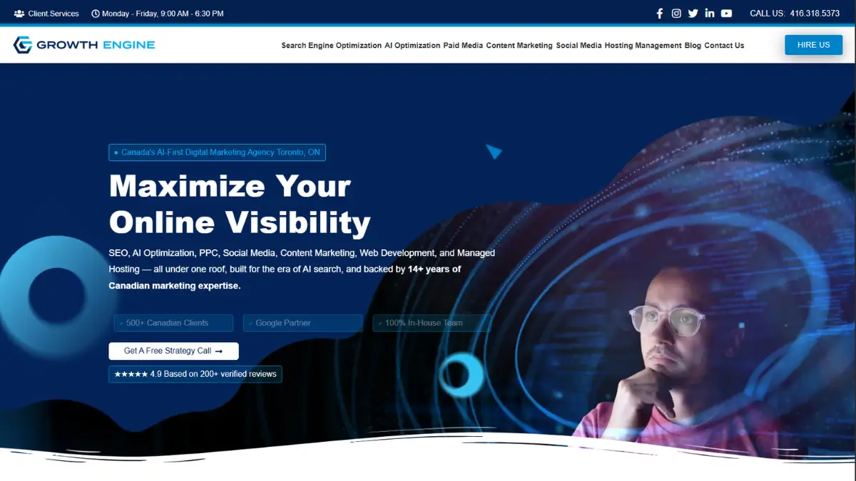 A visual selected by GrowthEngine Media Inc for its website