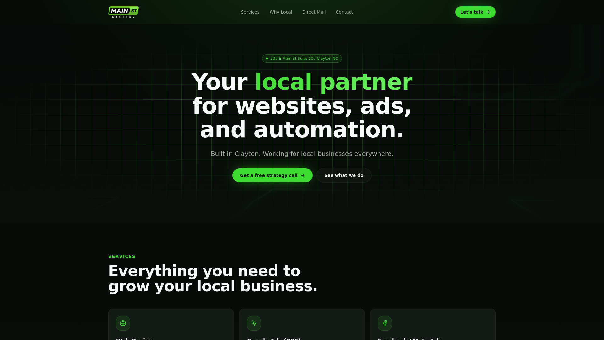 A visual selected by Main St Digital for its website