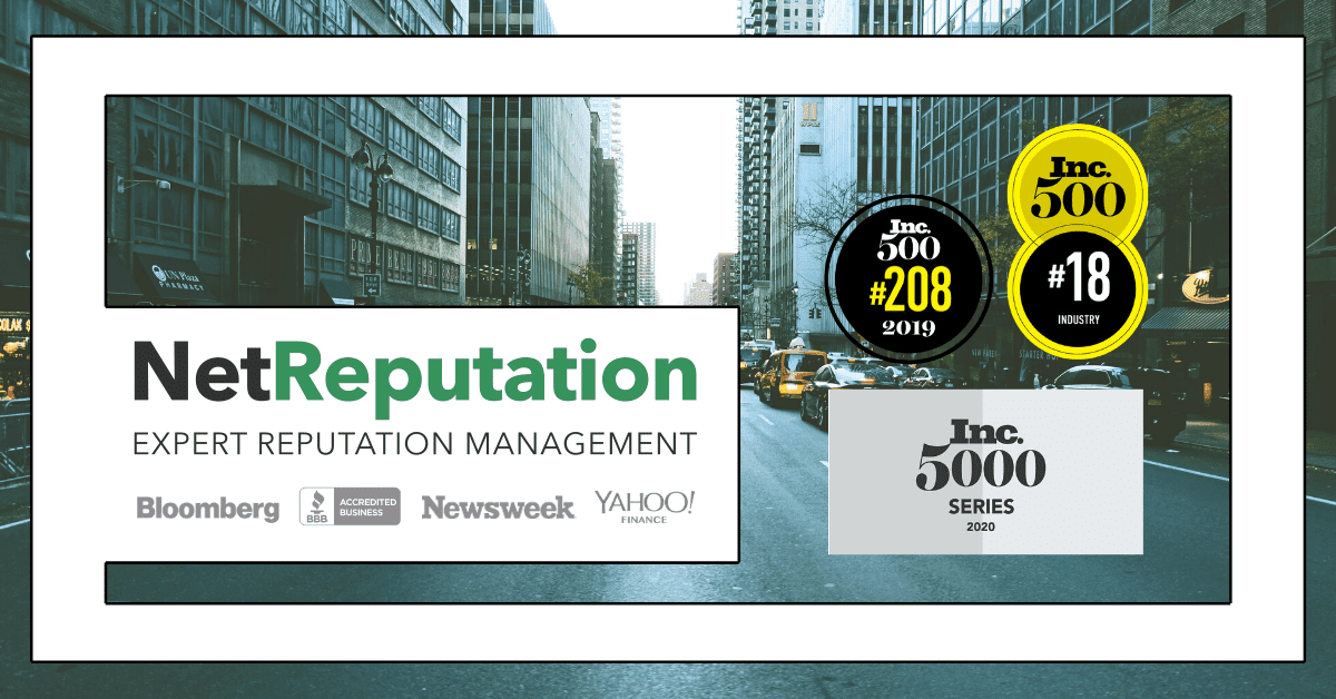 A visual selected by NetReputation for its website