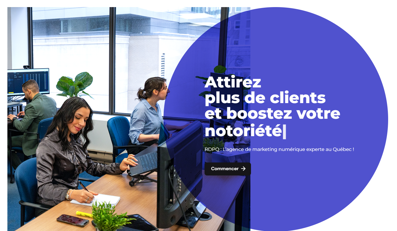 A visual selected by R.D.P.Q - Réseau des Professionnels du Québec for its website